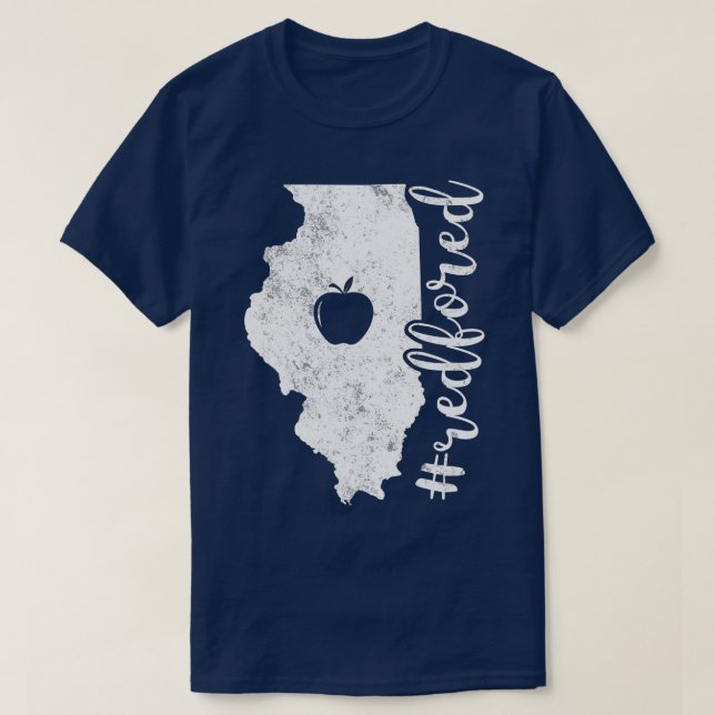 T-shirt Teacher Red For Ed Illinois Public Education  (Design devant)