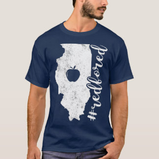 T-shirt Teacher Red For Ed Illinois Public Education 
