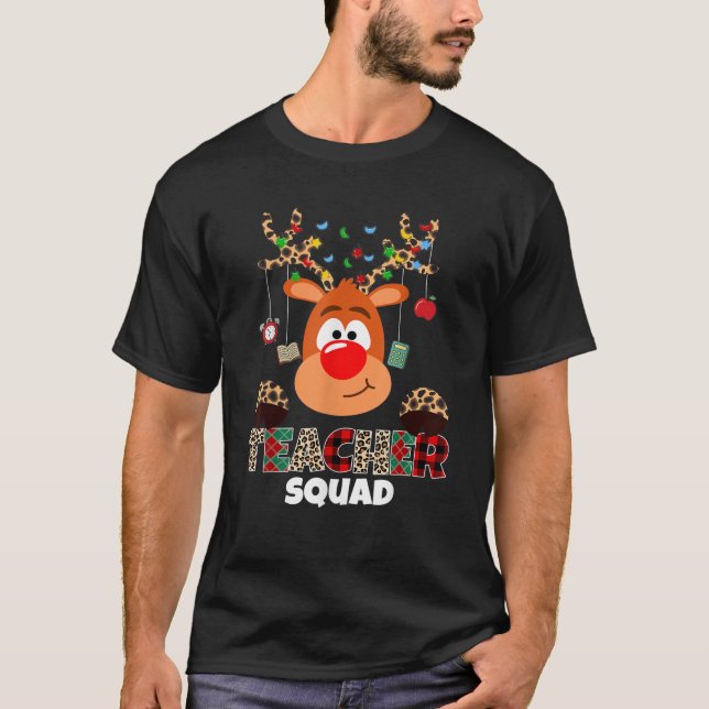 T-shirt Teacher Squad Reindeer Funny Teacher Christmas Xma (Devant)