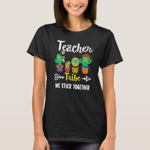 T-shirt Teacher Tribe École Cactus Crew Enseignant