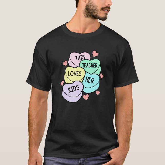 T-shirt Teacher Valentines Chemise de Jour Cet Enseignant  (Devant)