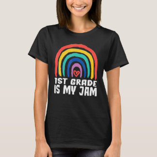 T-shirt Team 1st Grade Is My Jam Rainbow Teacher Student