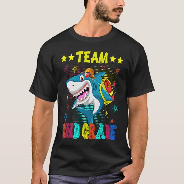 T-shirt Team 2nd Grade Shark  Student Teacher Back To Scho (Devant)