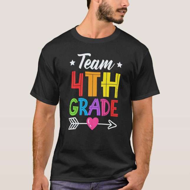 T-shirt Team 4th Grade Teacher Student Kid Back To School  (Devant)