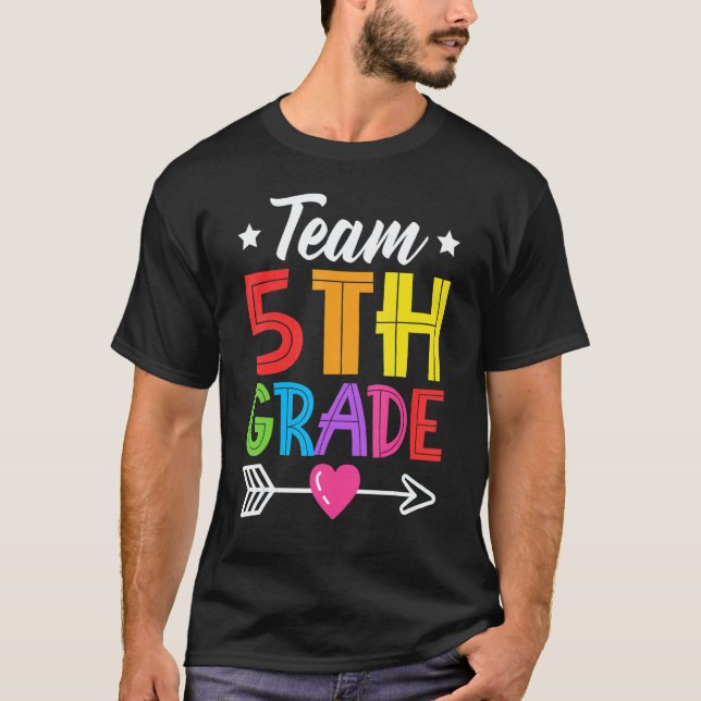 T-shirt Team 5th Grade Teacher Student Kid Back To School  (Devant)