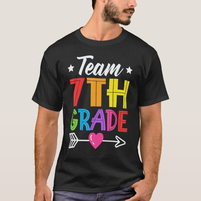 T-shirt Team 7th Grade Teacher Student Kid Back To School  (Devant)