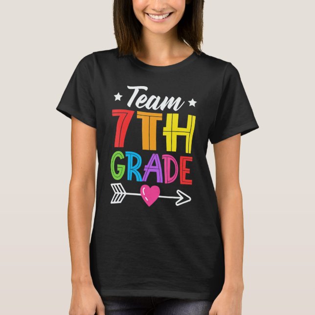 T-shirt Team 7th Grade Teacher Student Kid Back To School  (Devant)