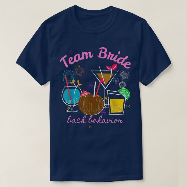 T-shirt Team bride Wedding Bridesmaid Bachelorette bridal  (Design devant)