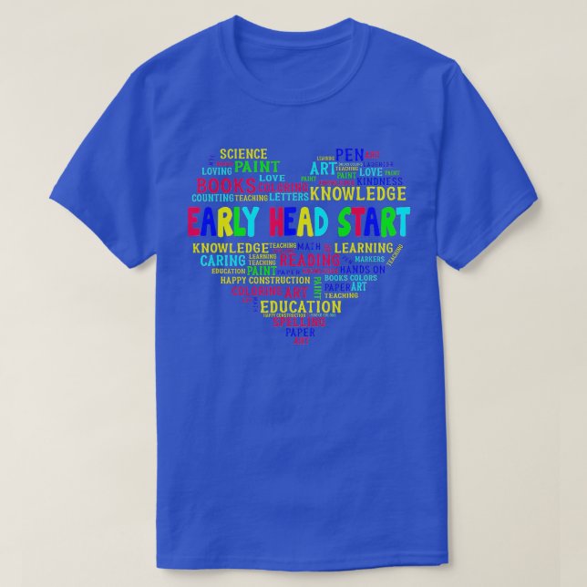 T-shirt Team Early Head Start Heart Retour À L'École Drôle (Design devant)