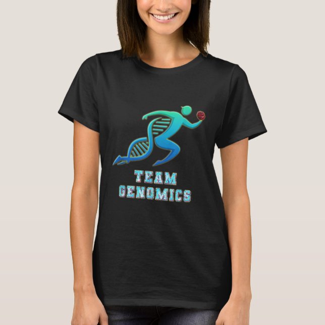 T-shirt Team Genomics Chromosomes Rose (Devant)