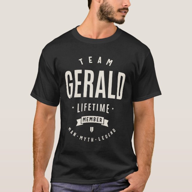 T-shirt Team Gerald Lifetime Membre Funny Nom Gerald (Devant)