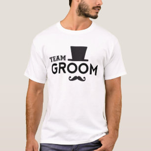 T-shirt Team Groom avec casquette et moustache