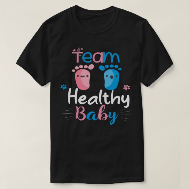T-shirt Team Healthy Baby, Genre révélateur, appariement f (Design devant)