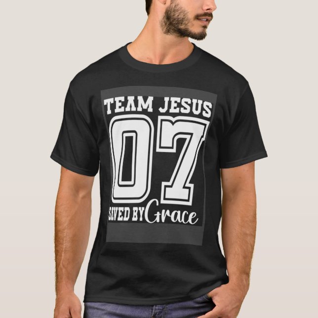T-shirt Team Jesus 07 Saved By Grace (Devant)