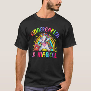 T-shirt Team Kindergarten Dabbing Unicorn Retour À L'École