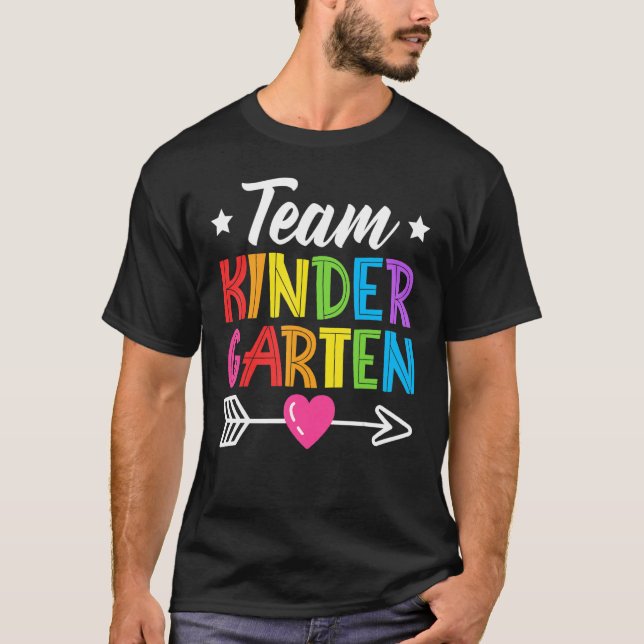 T-shirt Team Kindergarten Teacher Student Kids Back To Sch (Devant)