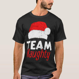T-shirt Team naughty avec santa claus casquette pour drôle