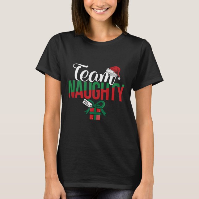 T-shirt Team Naughty Couple Correspondant Avec Team Nice (Devant)