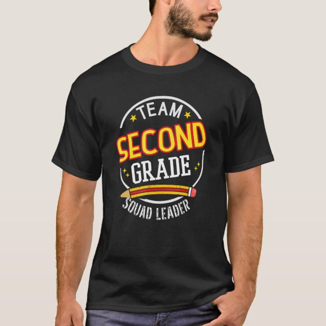 T-shirt Team Second Grade  Squad Leader  Back to School (Devant)