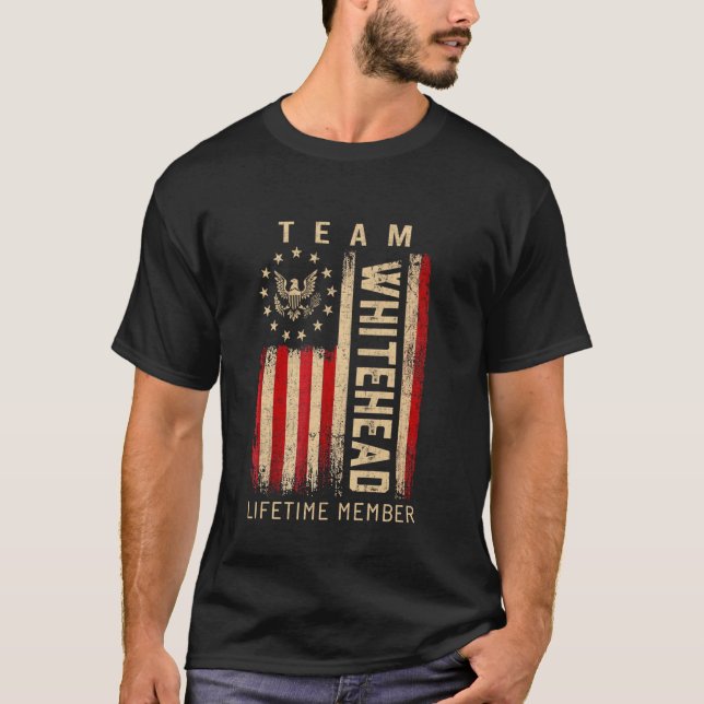 T-shirt Team WHITEHEAD Lifetime Member American Flag (Devant)