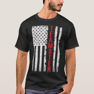 T-shirt Teamster Fier Drapeau Américain Trouvé