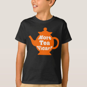 T-shirt Teapot - Plus de thé Vicar ? - Orange et blanc