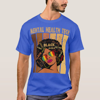 T-shirt Tech de la santé mentale Afro Africain-Américain N