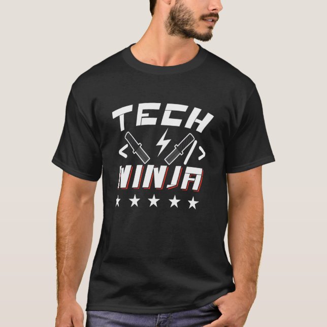 T-shirt Tech Ninja Programmeur Informatique Programmation (Devant)