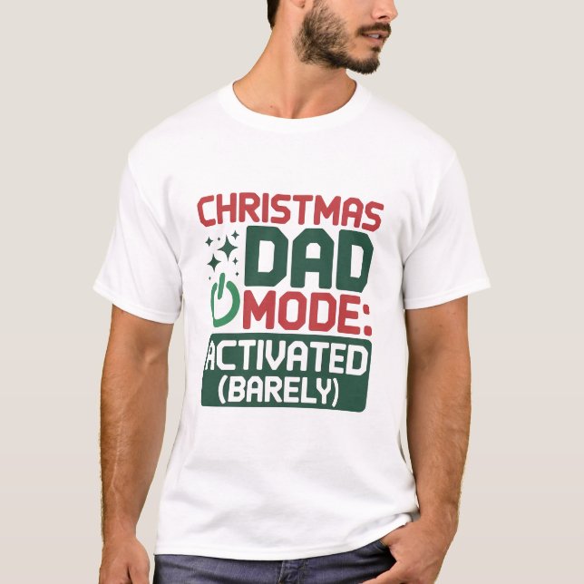T-shirt Tech Style Christmas Dad Mode Design (Devant)