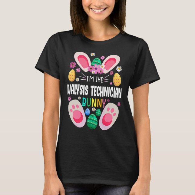 T-shirt Technicien de dialyse Enseignant Bunny Jour de Pâq (Devant)