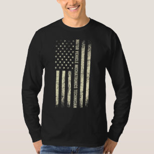 T-shirt Technicien De Drapeau Américain Fier De Technicien