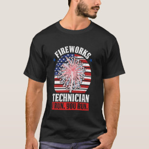 T-shirt technicien de feux d'artifice Je cours, vous exécu