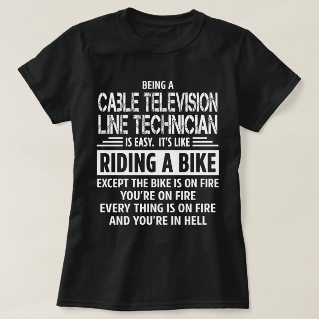 T-shirt Technicien de ligne de télévision par câble (Design devant)