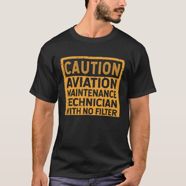 T-shirt Technicien De Maintenance Aérienne Sans Filtre (Devant)