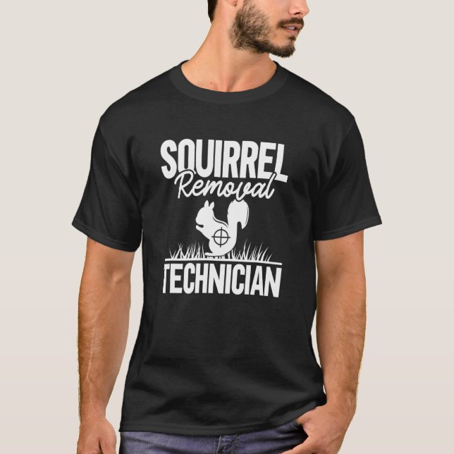 T-shirt Technicien d'enlèvement d'écureuil Mens Drôle Écur (Devant)