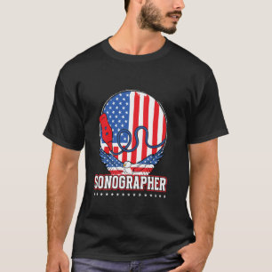 T-shirt Technicien échographie drapeau américain Sonograph
