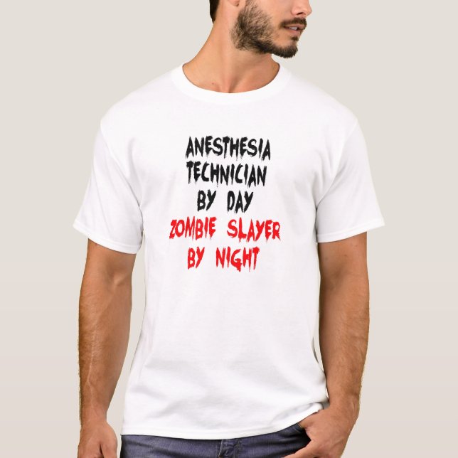 T-shirt Technicien en anesthésie Plaisanterie Zombie (Devant)