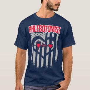 T-shirt Technicien en phlébotomie de l'aiguille du drapeau