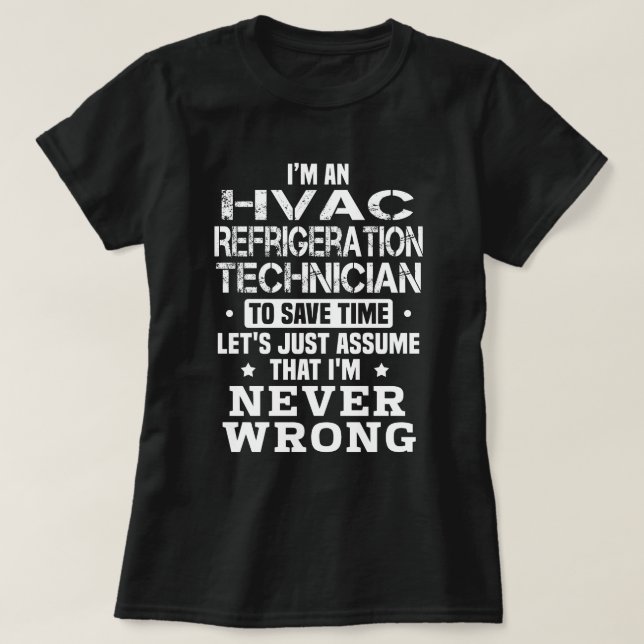T-shirt Technicien en réfrigération HVAC (Design devant)
