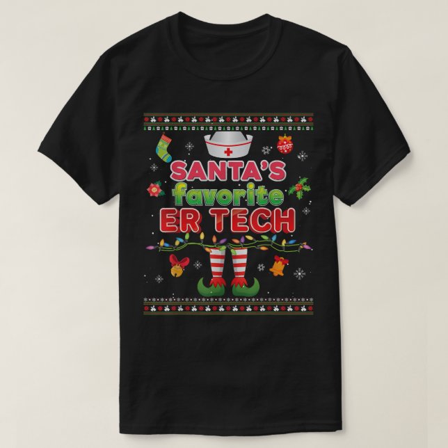 T-shirt Technicien en salle d'urgence Santas Favori ER ER  (Design devant)