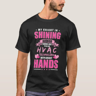 T-shirt Technicien Hvac Girfriend Certifié Hvac Tech Wif