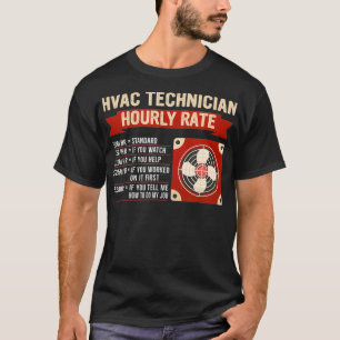 T-shirt Technicien Hvac Réparateurs À Taux Horaire Et Méca