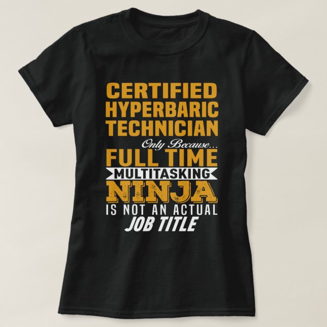 T-shirt Technicien hyperbarique certifié (Design devant)