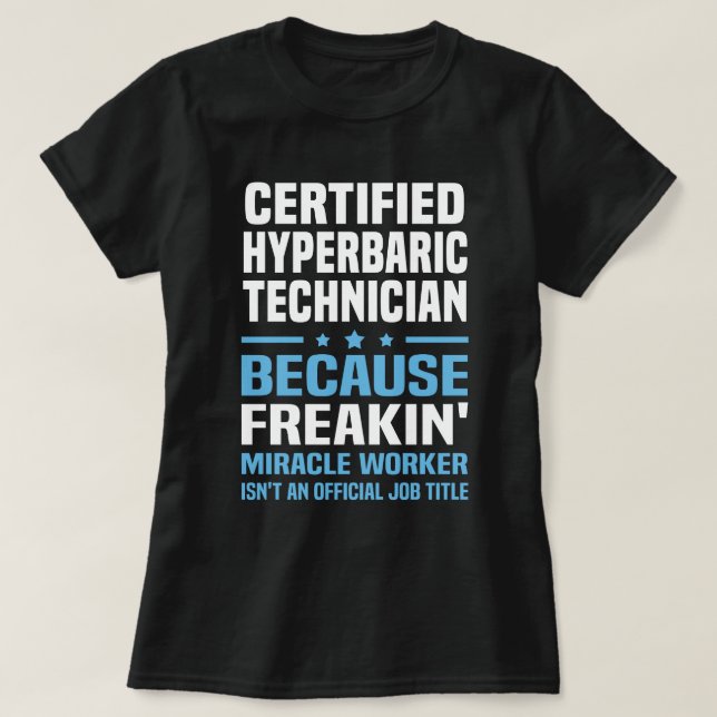 T-shirt Technicien hyperbarique certifié (Design devant)