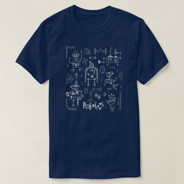T-shirt Technicien ingénieur en robotique Funny Robot Vint (Design devant)