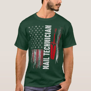 T-shirt Technicien Nail Drapeau Polonais Art Nail Tech Art
