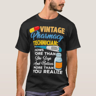 T-shirt Technicien vintage en pharmacie