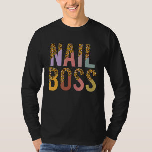 T-shirt Technicienne de manucure patron de l'ongle de léop