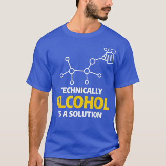 T-shirt Techniquement L'Alcool Est Une Solution Bière Scie