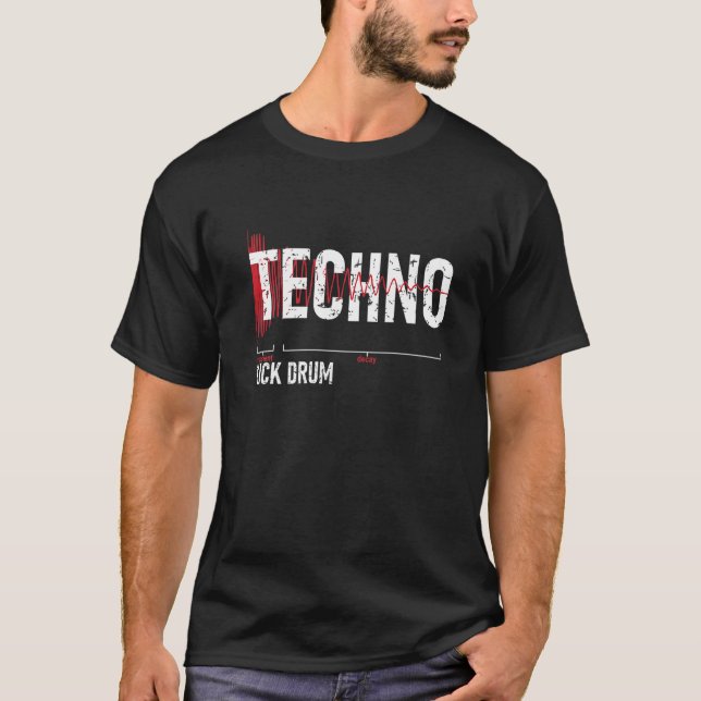 T-shirt Techno Kick Drum Synthesizer (Devant)